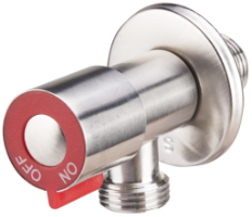 Brushed Stainless Steel Angle Valve with Ceramic Headwork / D[inch]: 1/2"x1/2"