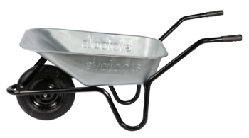 Wheelbarrow N with Galvanized Tray, Pneumatic Wheel and Metal Rim