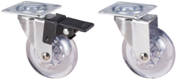 Transparent PP Swivel Caster with Flange