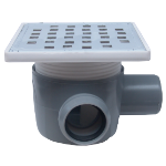 Square Floor Drain with Riser SL 1 Inlet 90° Right SP-H75-150-2