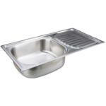 Satin Stainless Steel Sink with Drainer for Countertop