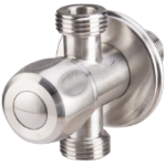 Stainless Steel Angle 3-Way Valve with Ceramic Cartridge